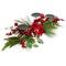 32" Triple Candle Holder With Red Berry & Poinsettia Christmas Décor